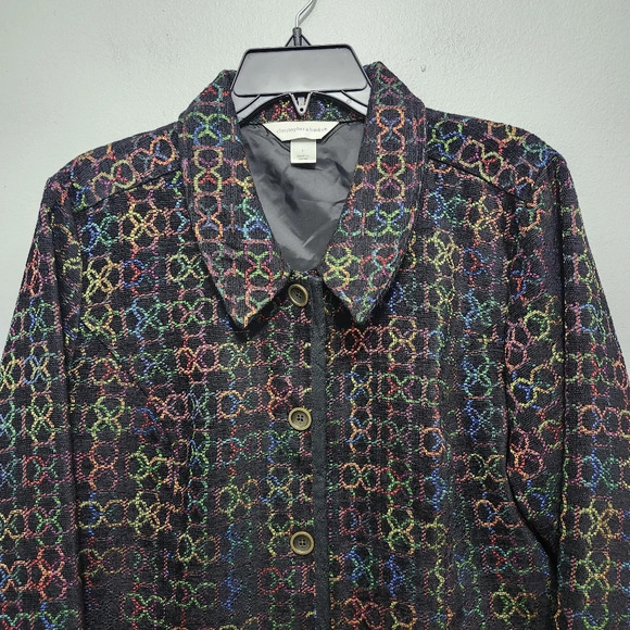 Christopher and banks women's buttons down shacket jacket blazer size la… - Picture 2 of 8